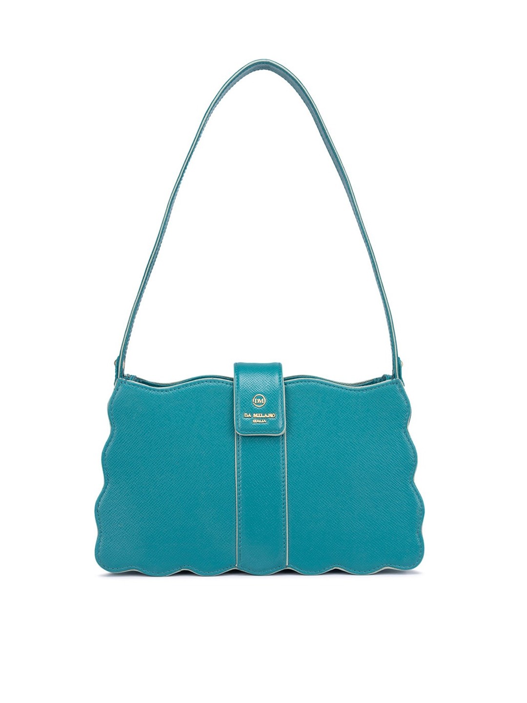 

Da Milano Textured Leather Structured Shoulder Bag, Blue