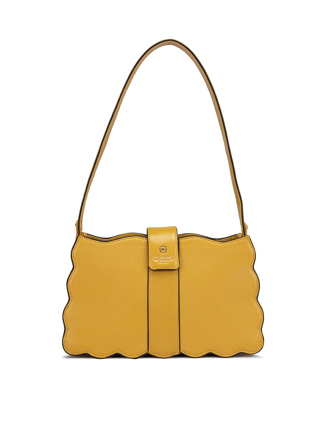 

Da Milano Textured Leather Structured Shoulder Bag, Yellow