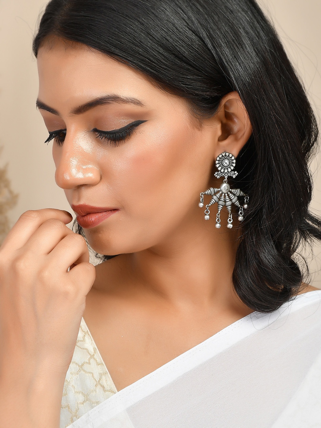 

Infuzze Silver-Plated Contemporary Drop Earrings
