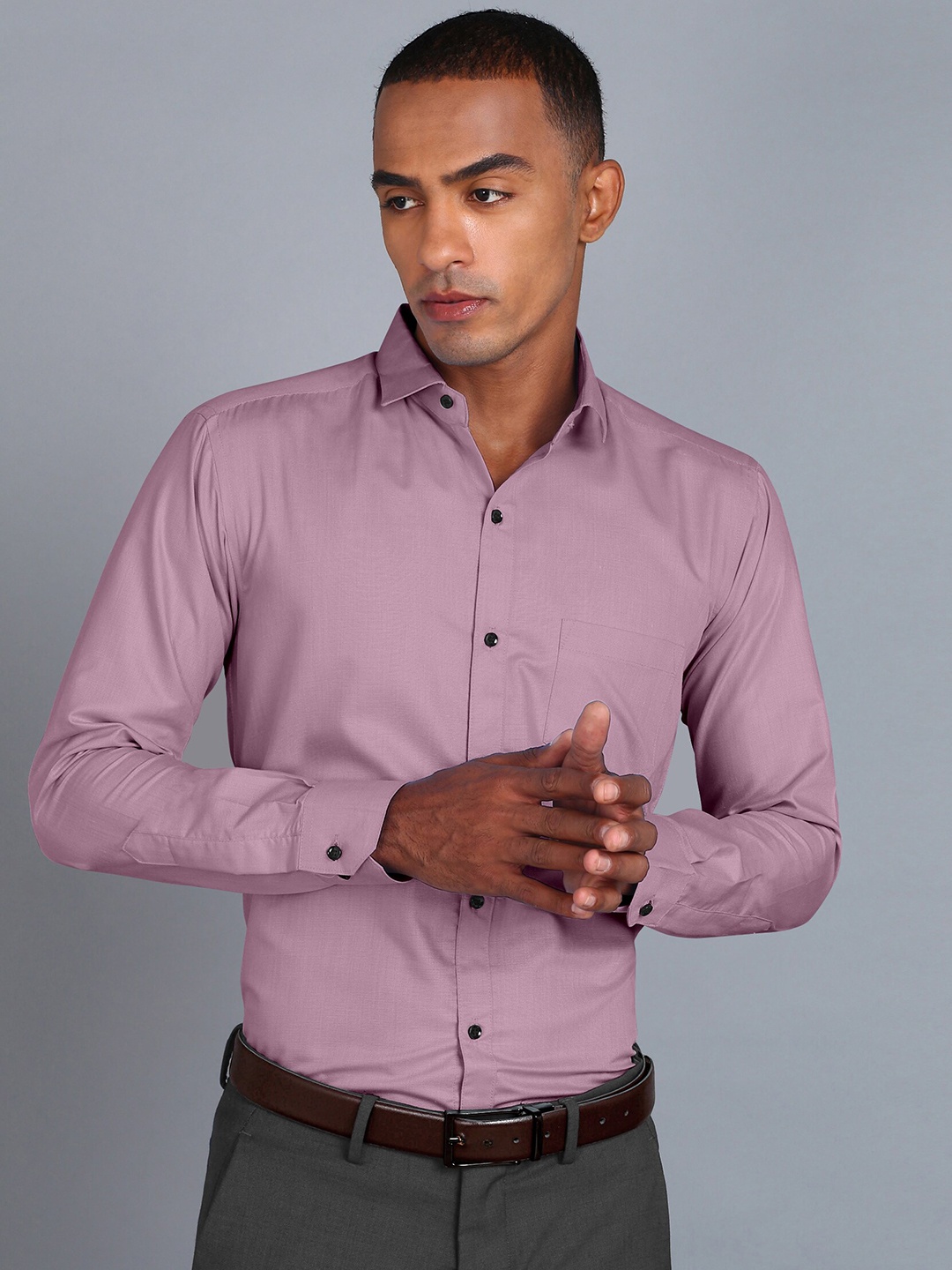 

Fibermill Smart Spread Collar Slim Fit Formal Shirt, Mauve