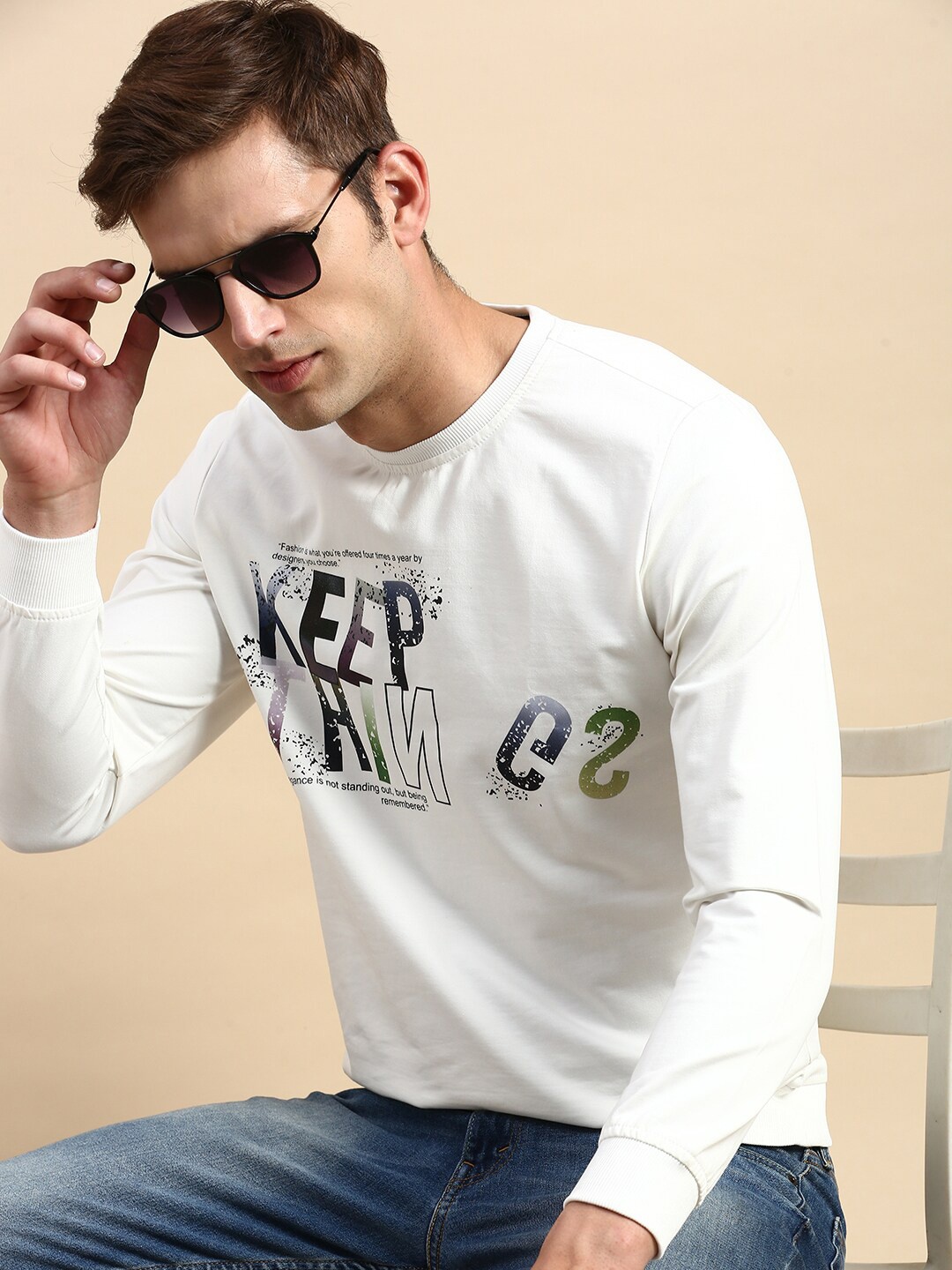 

SHOWOFF Typography Printed Sweatshirt, White