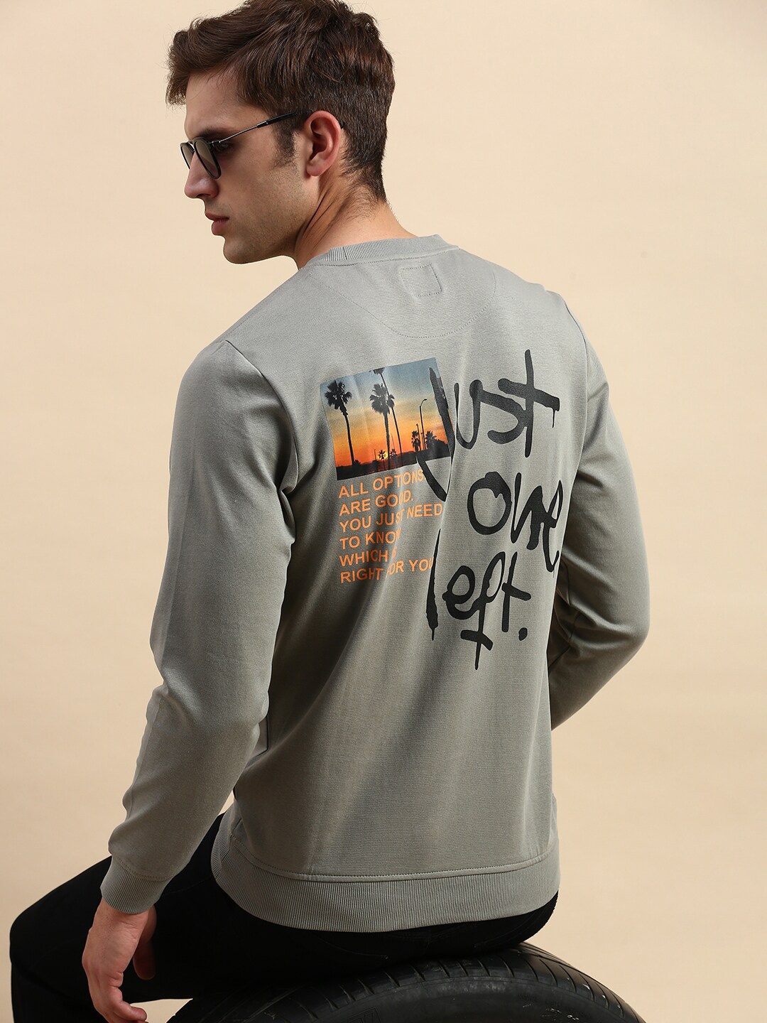 

SHOWOFF Typography Printed Sweatshirt, Grey