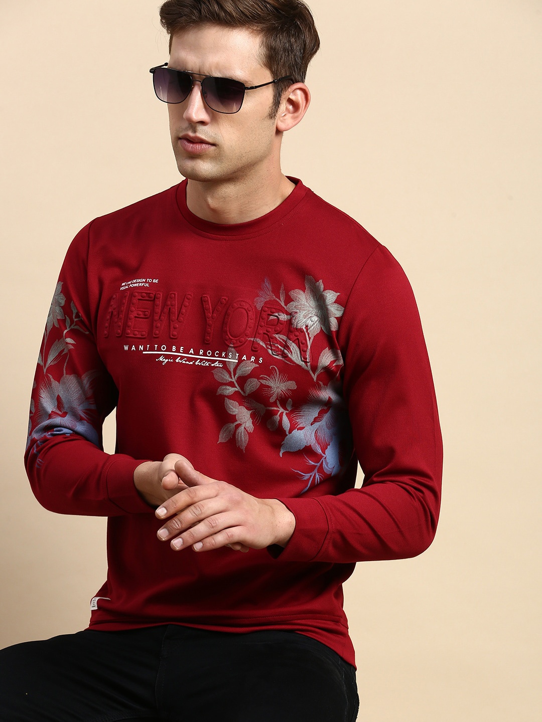 

SHOWOFF Typography Printed Sweatshirt, Maroon