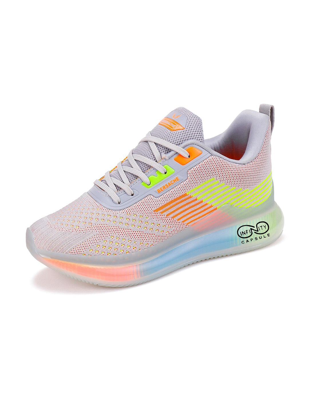 

BERSACHE Men Non-Marking Running Shoes, Grey melange