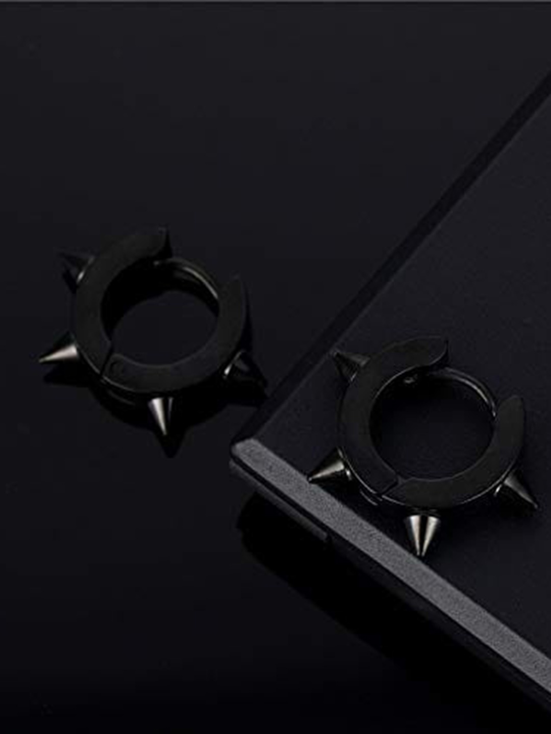 

VIEN Surgical Punk Spiked Studs Earrings, Silver