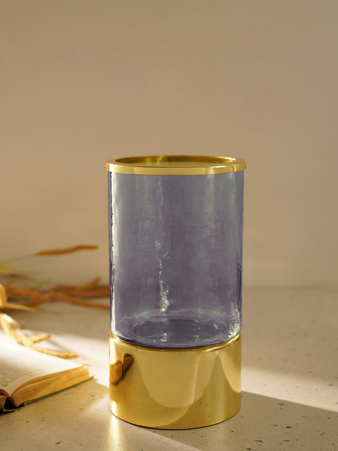

Pure Home and Living Blue Hammered Glass Votive Candle Holder
