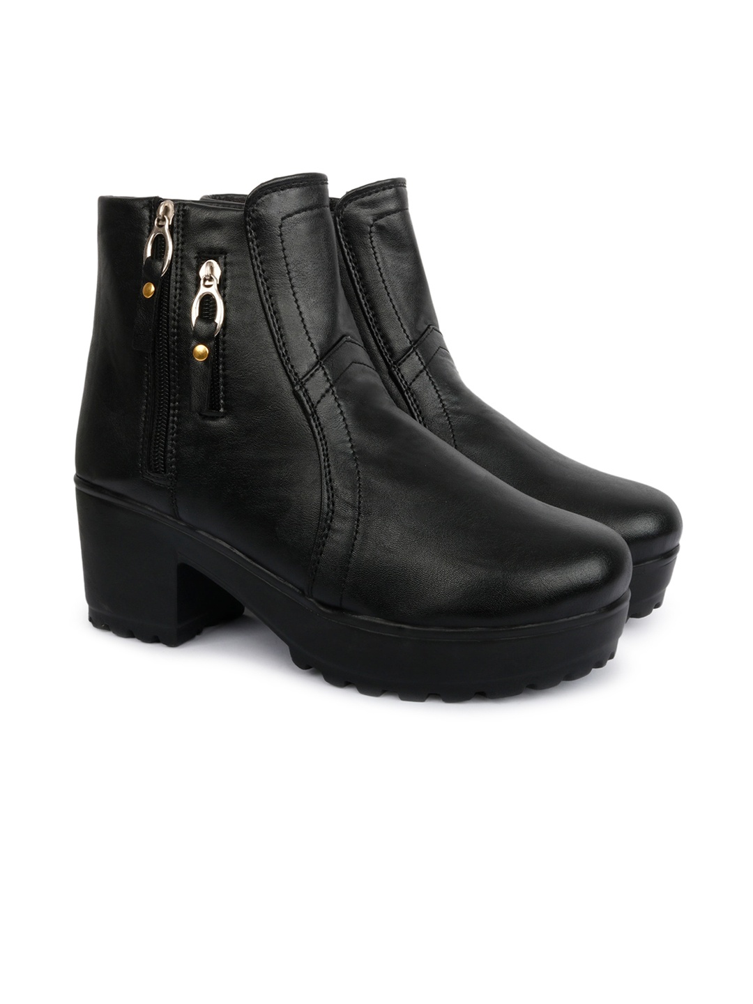 

OPHELIA Women Textured Heeled Regular Boots, Black