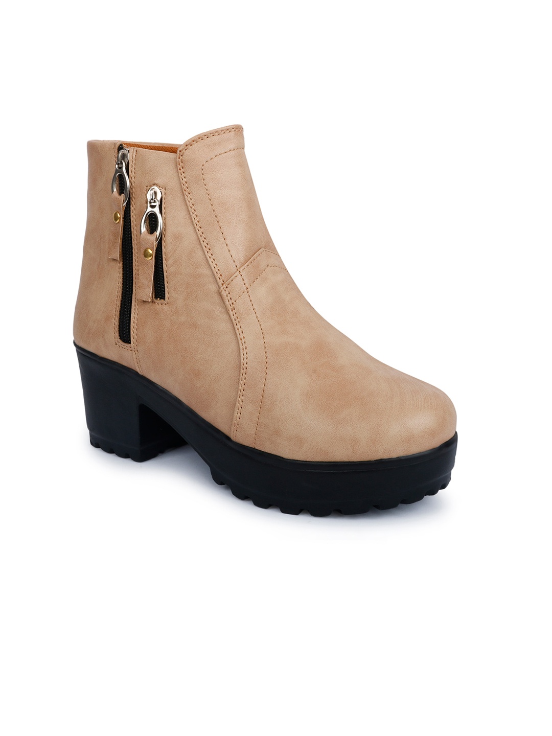 

OPHELIA Women Mid Top Platform Heel Regular Boots, Cream