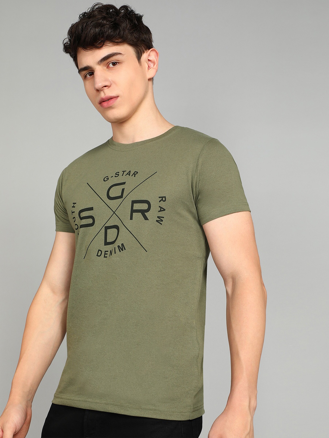 

Luke & Lilly Typography Printed Cotton T-shirt, Olive