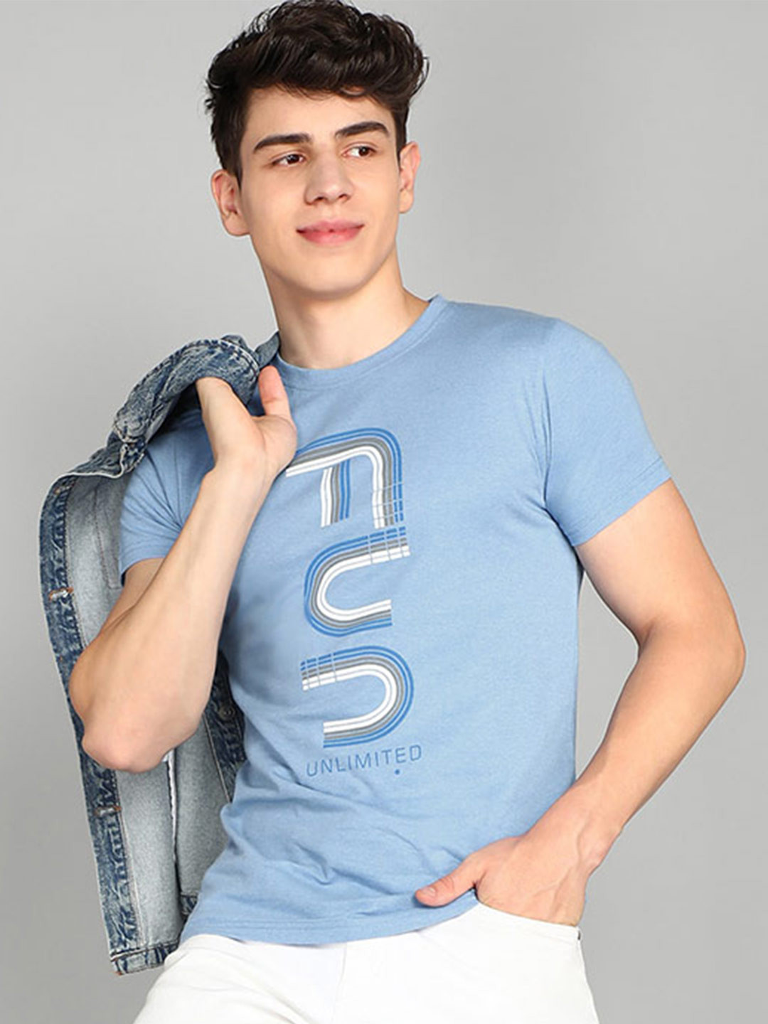 

Luke & Lilly Typography Printed Round Neck Cotton T-shirt, Blue
