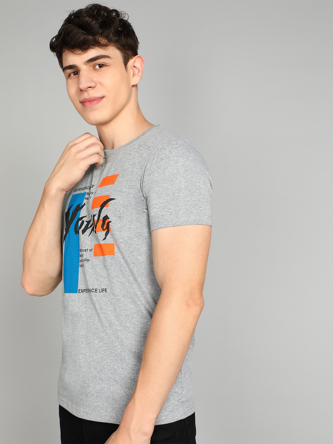 

Luke & Lilly Typography Printed Cotton Casual T-shirt, Grey