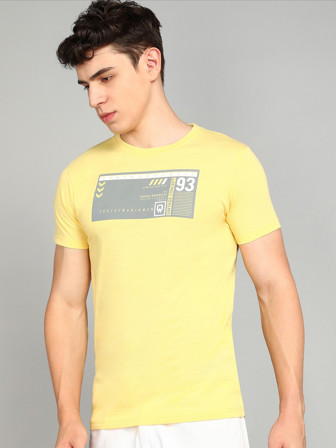 

Luke & Lilly Typography Printed Cotton Casual T-shirt, Yellow