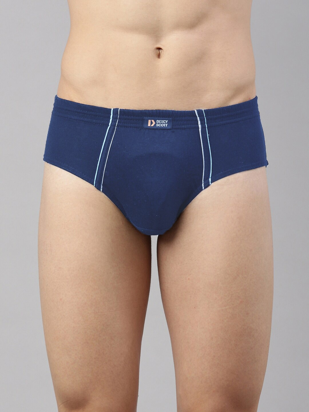 

DIXCY SCOTT Men Mid-Rise Pure Combed Cotton Basic Briefs, Navy blue