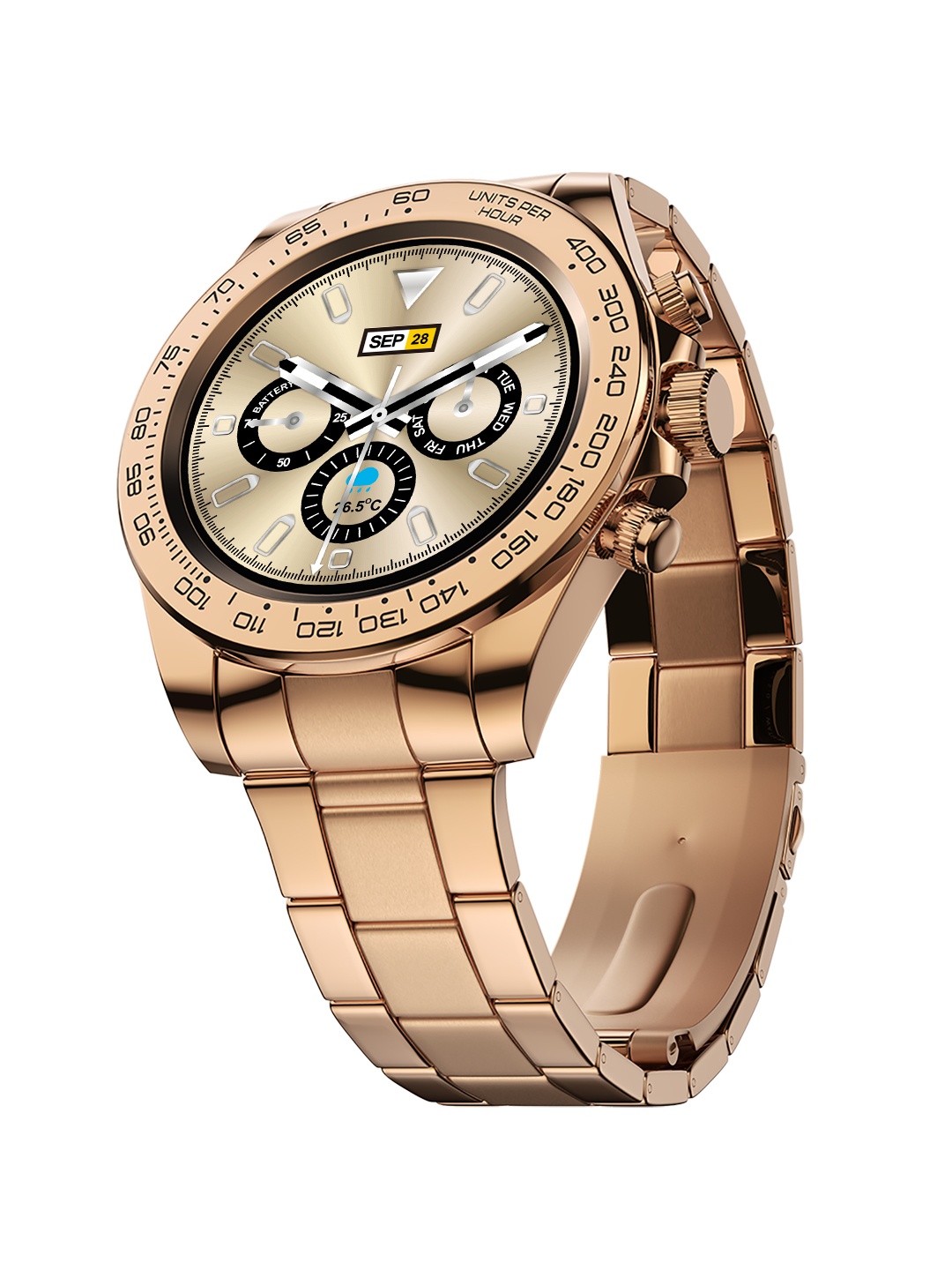 

Fire-Boltt Blizzard 1.28" Luxury Smartwatch with Bluetooth Calling, Rose gold