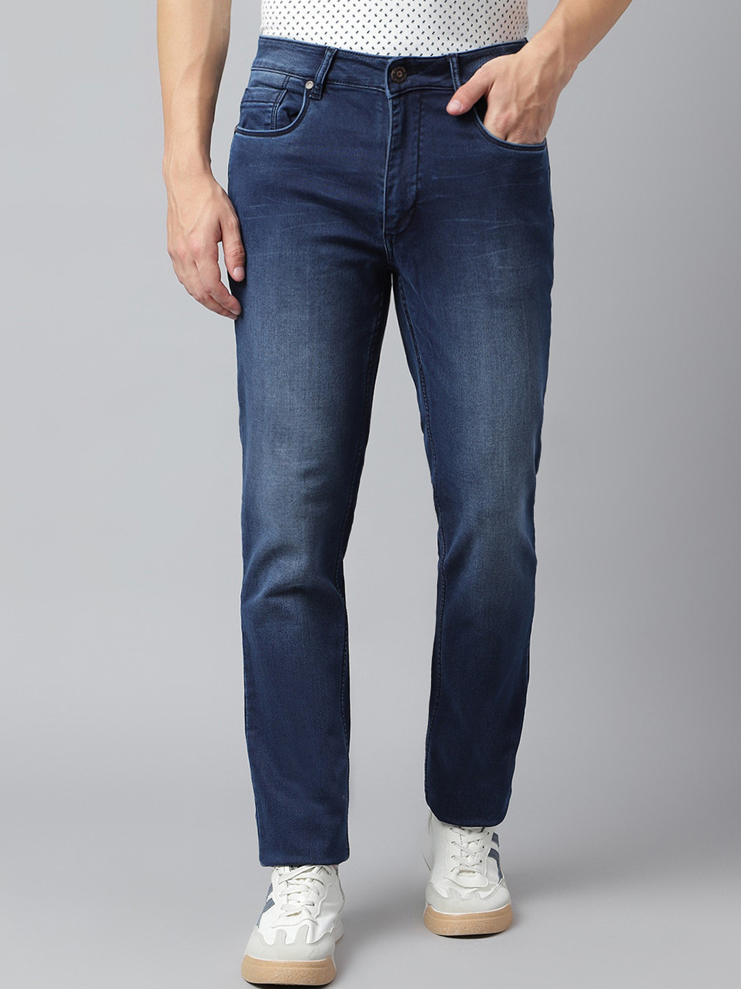 

Richlook Men Mid-Rise Clean Look Light Fade Stretchable Jeans, Blue