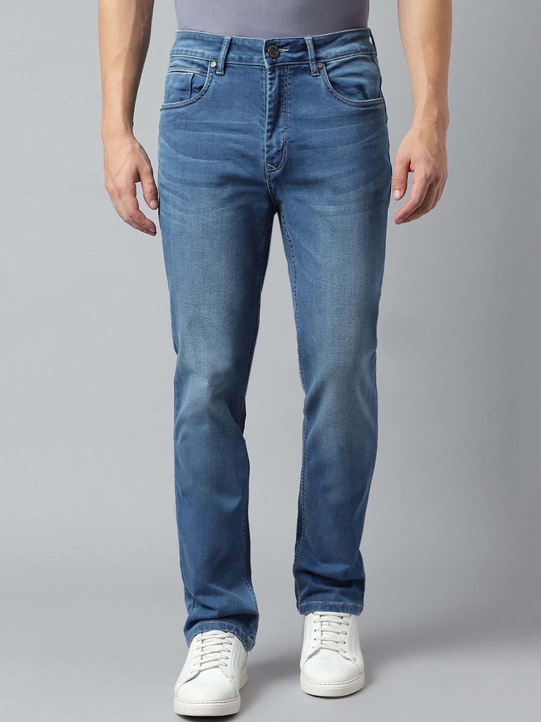 

Richlook Men Slim Fit Light Fade Stretchable Cotton Jeans, Blue