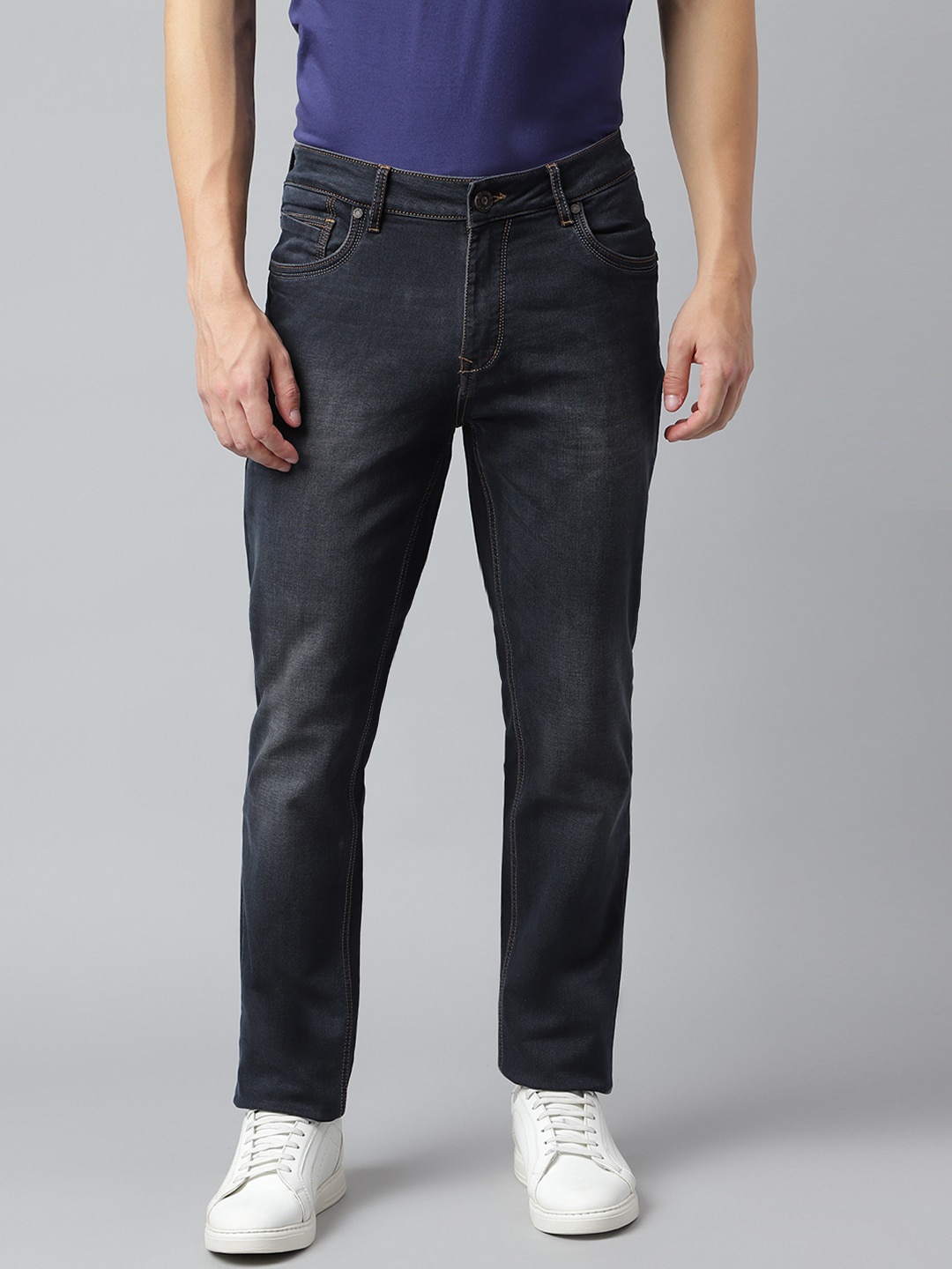 

Richlook Men Mid-Rise Slim Fit Light Fade Clean Look Stretchable Jeans, Blue