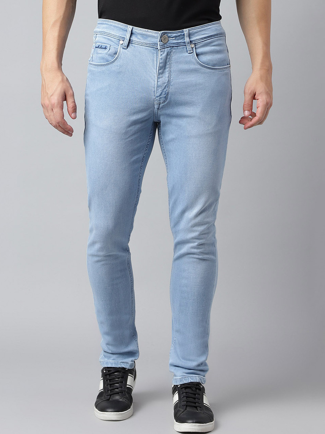 

Richlook Men Mid-Rise Slim Fit Clean Look Light Fade Stretchable Jeans, Blue