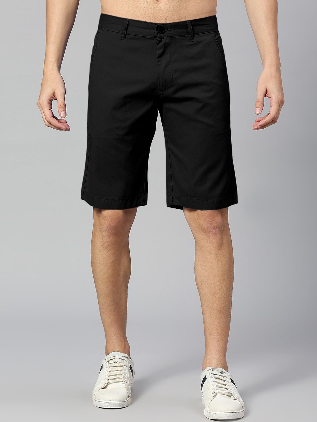 

Thomas Scott Men Mid-Rise Slim Fit Shorts, Black