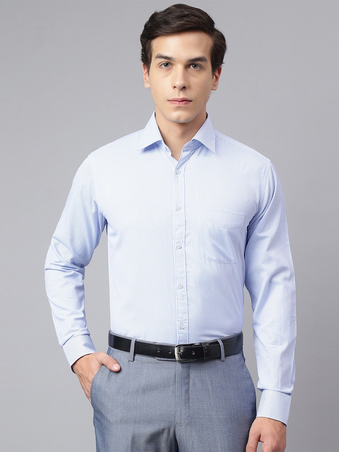 

Richlook Standard Striped Formal Shirt, Blue