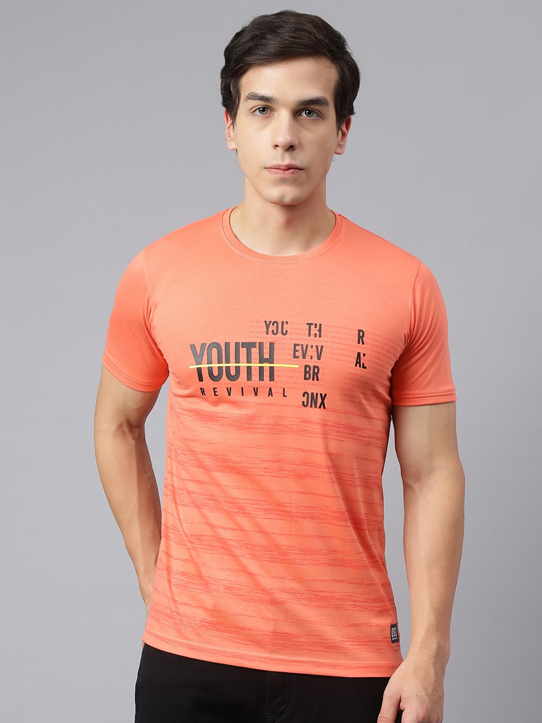 

Richlook Typography Printed Cotton T-Shirt, Orange