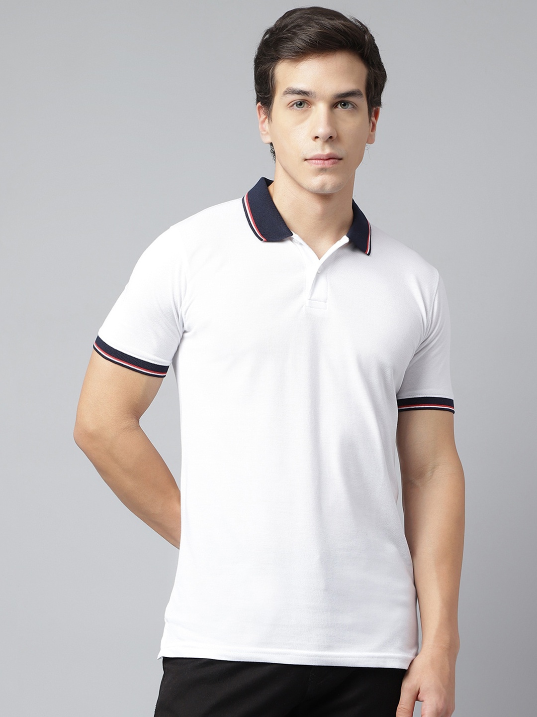 

Richlook Polo Collar Cotton T-Shirt, White