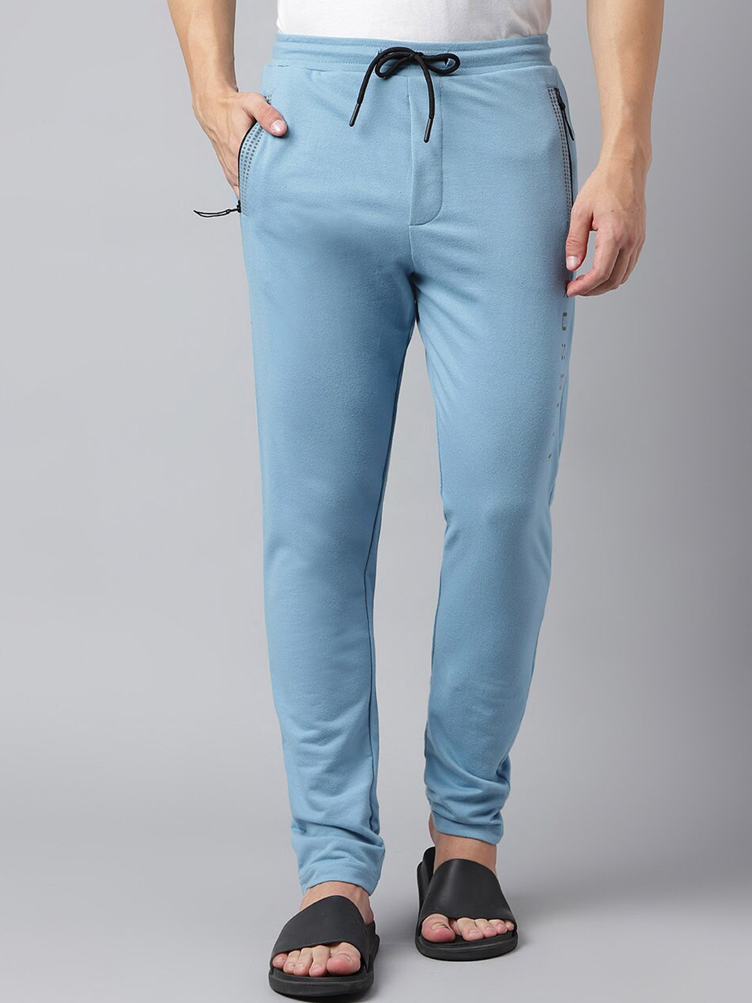 

Richlook Men Mid-Rise Cotton Track Pants, Blue