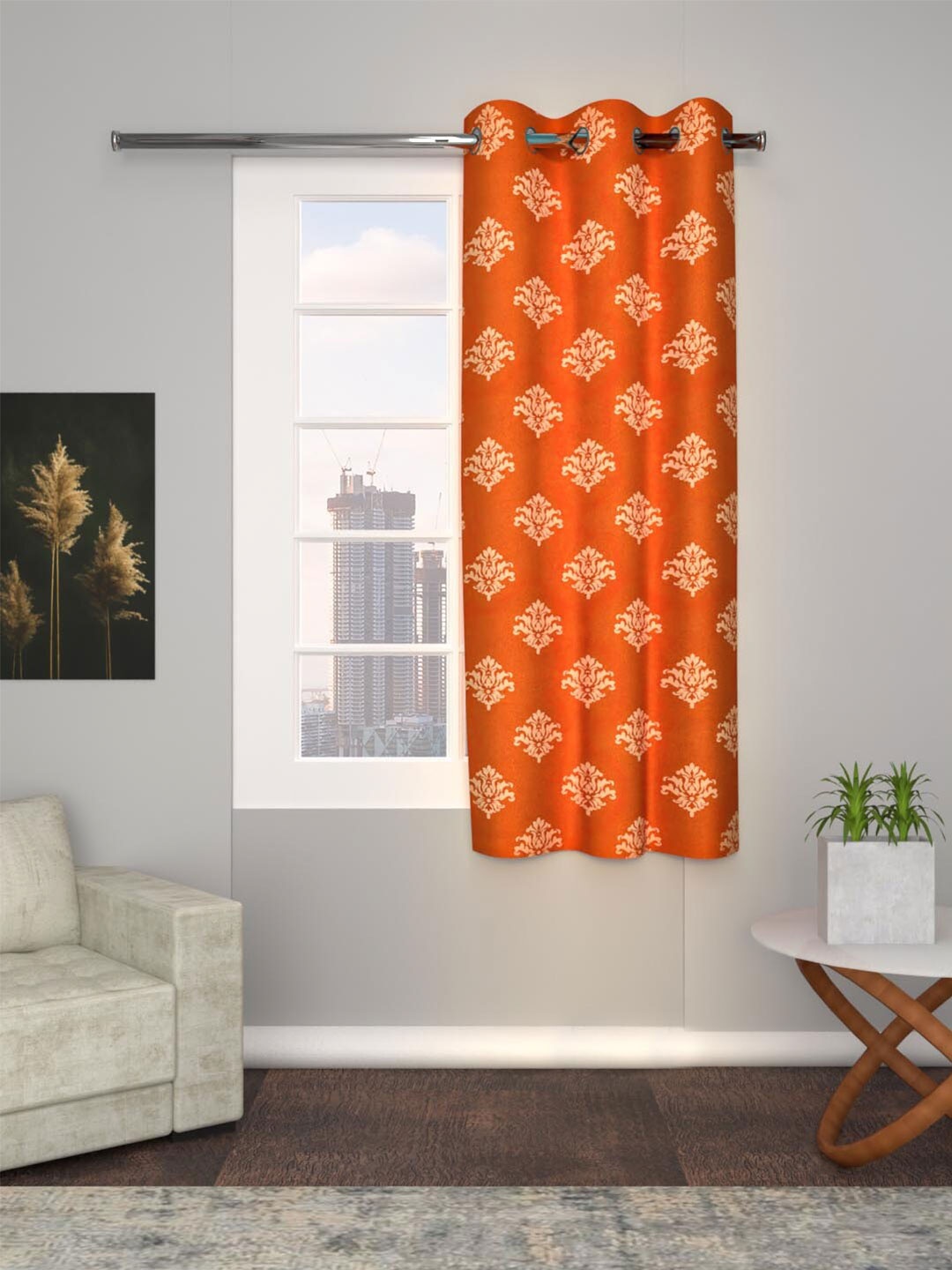 

Soumya Rust Ethnic Motifs Room Darkening Cotton Window Curtain