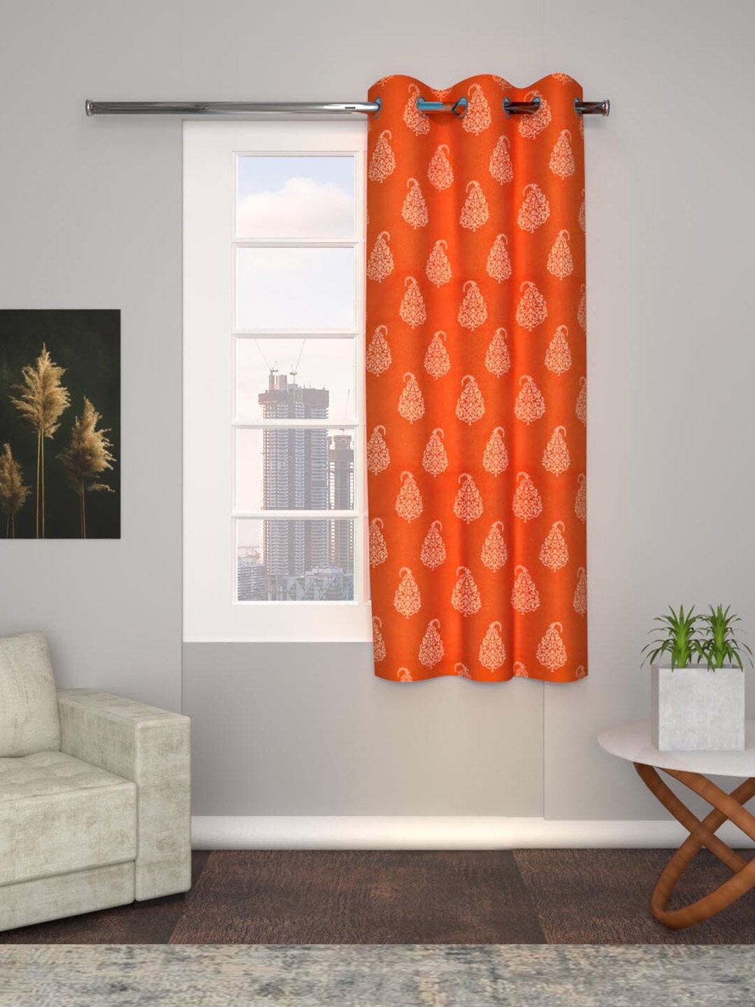 

Soumya Rust Ethnic Motifs Room Darkening Cotton Window Curtain