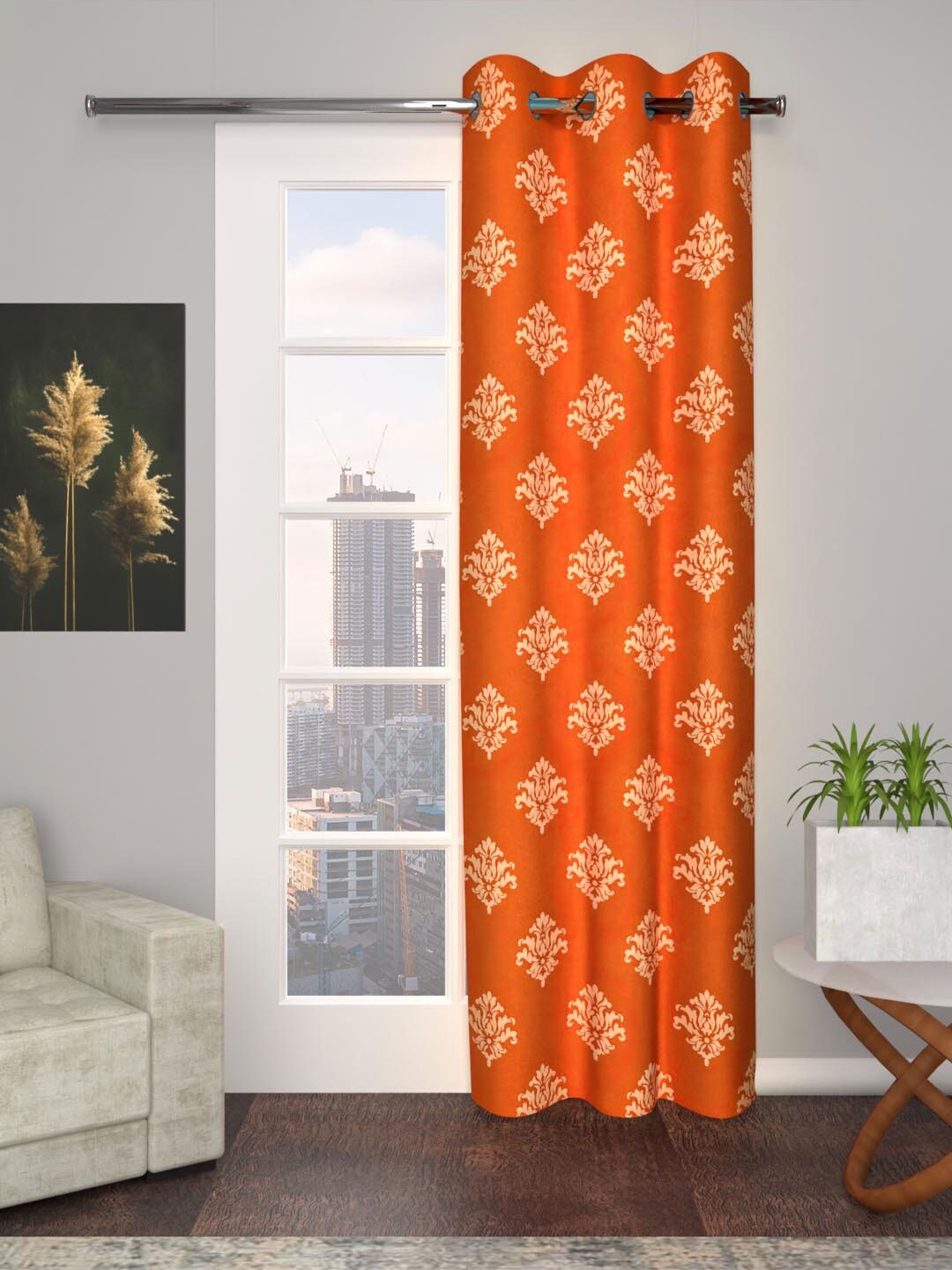 

Soumya Rust Ethnic Motifs Room Darkening Cotton Door Curtain