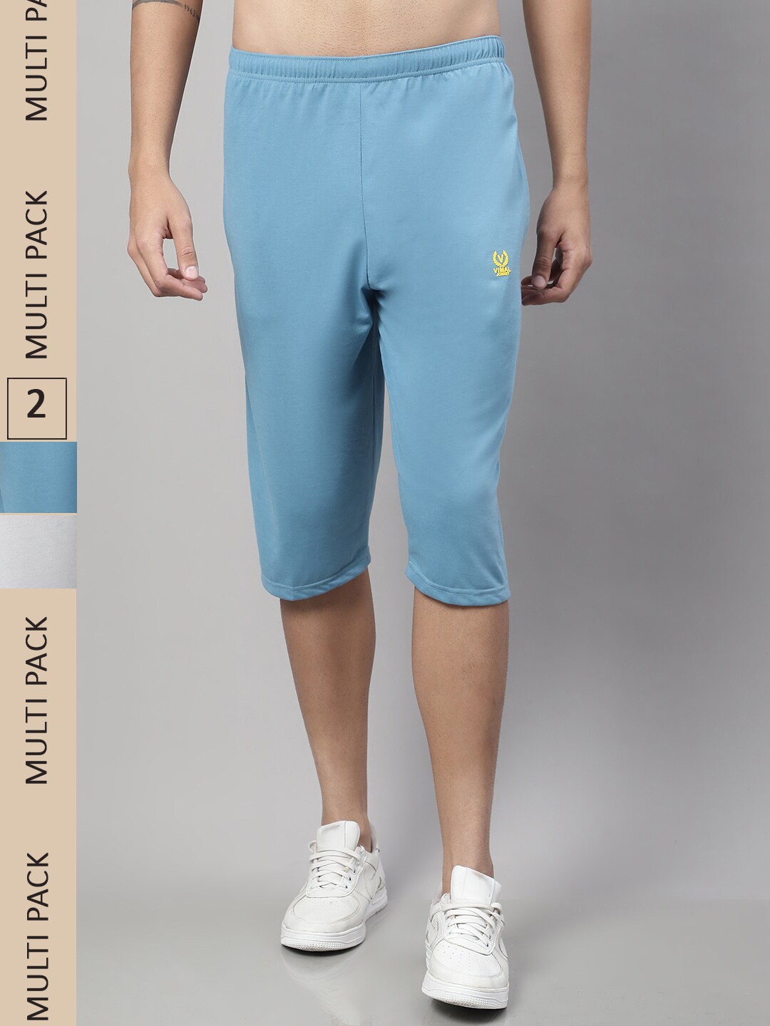 

MACK JONNEY Men Pack of 2 Cotton Shorts, Blue