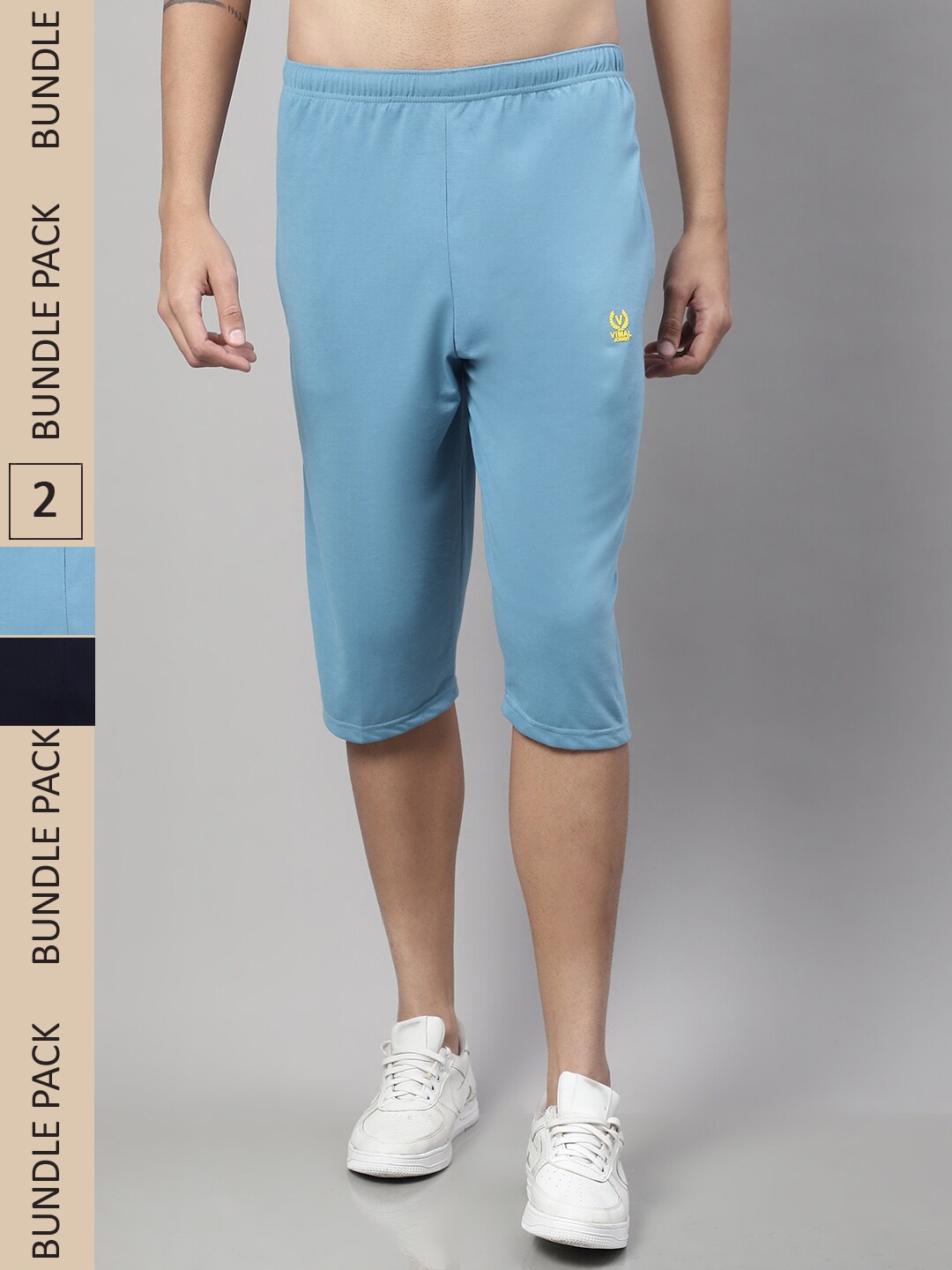 

VIMAL JONNEY Men Pack of 2 Cotton Shorts, Blue