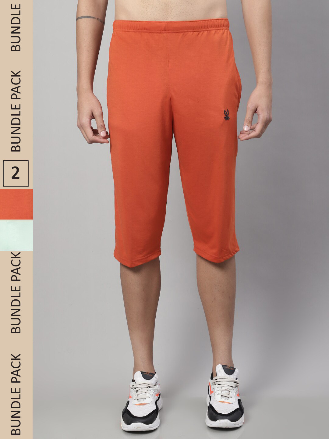 

VIMAL JONNEY Men Pack Of 2 Cotton Sports Shorts, Coral