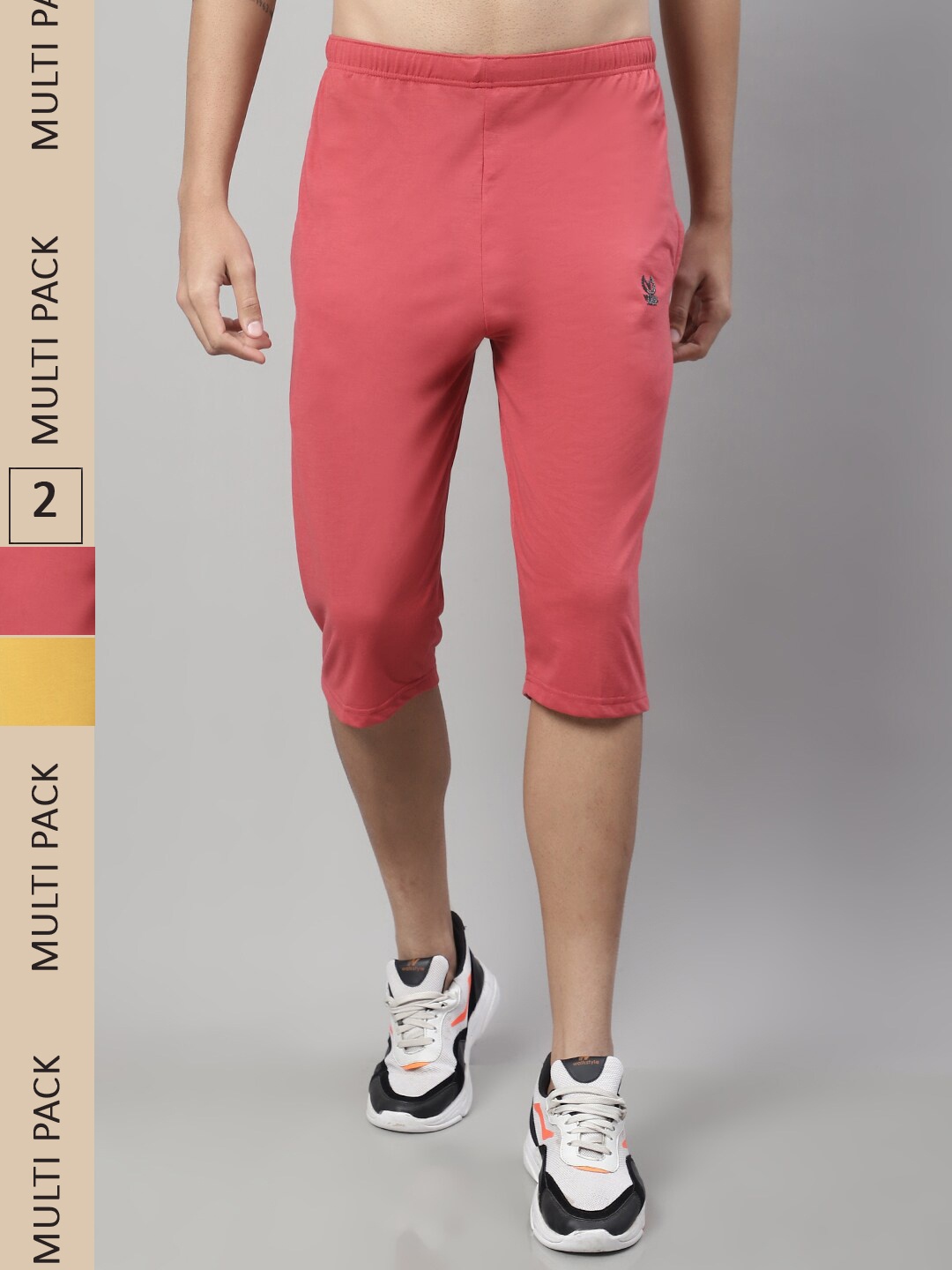 

VIMAL JONNEY Men Pack of 2 Cotton Shorts, Pink