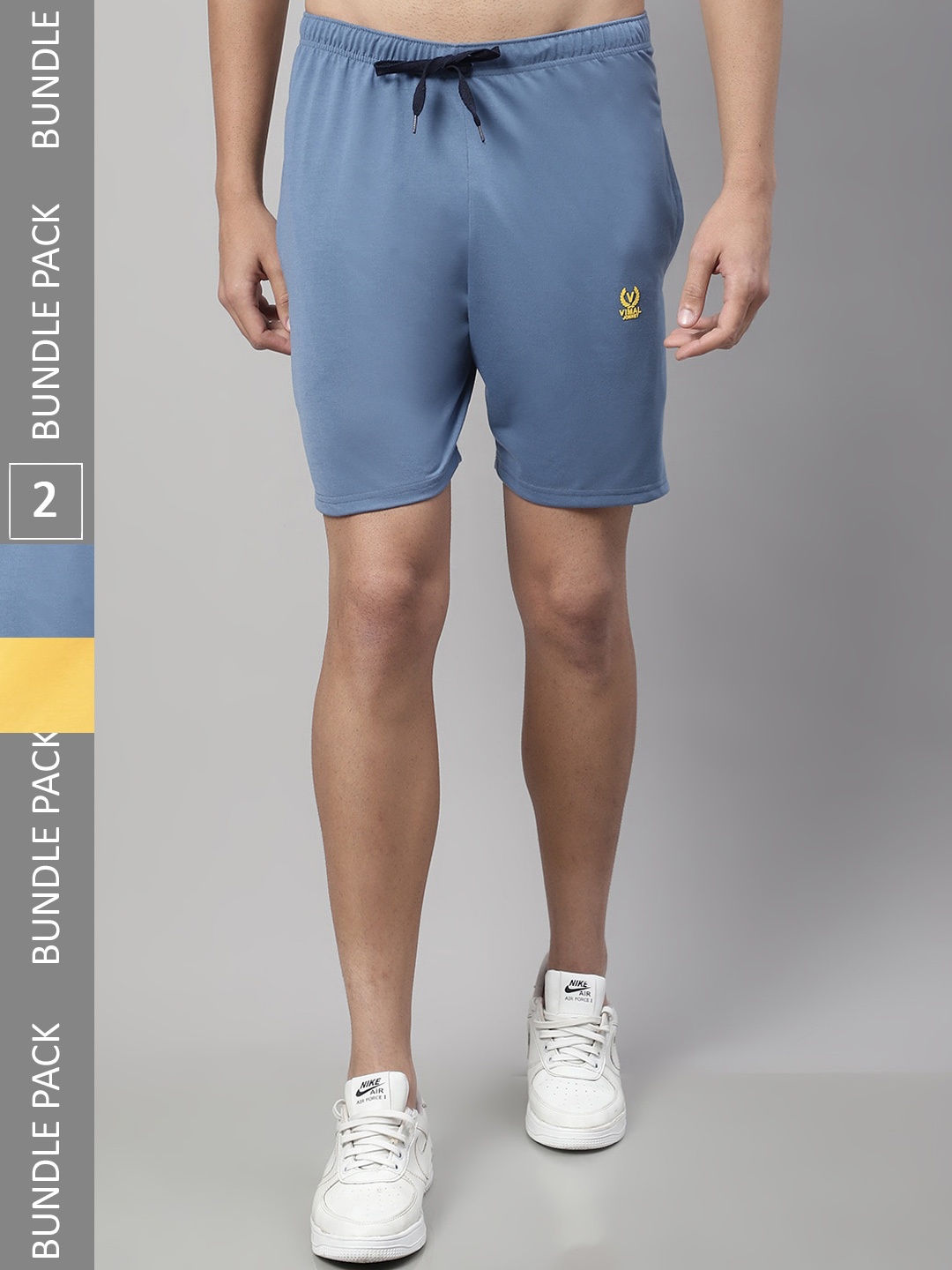 

MACK JONNEY Pack of 2 Cotton Sports Shorts, Blue