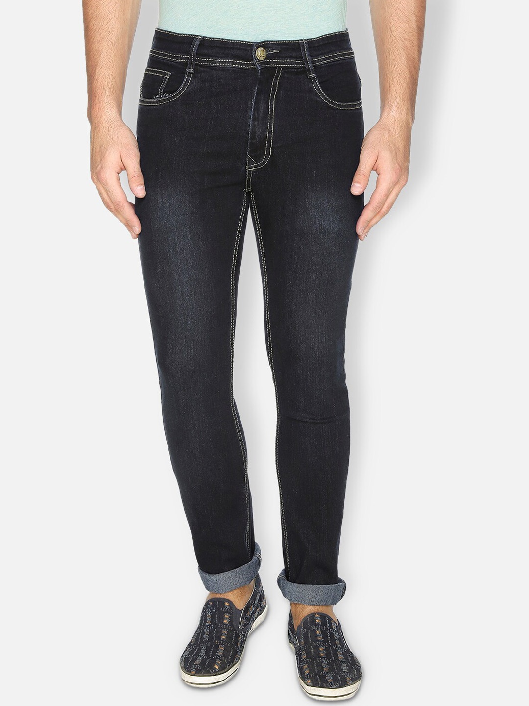

Ashtag Men Mid-Rise Slim Fit Clean Look Light Fade Stretchable Jeans, Blue