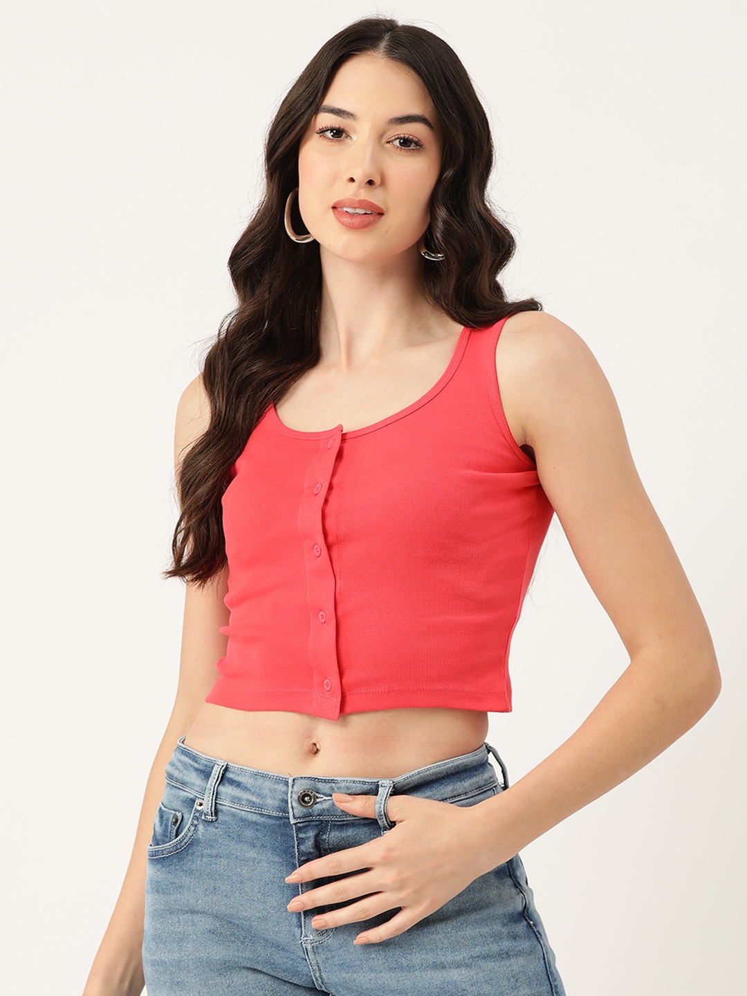 

FEMEA Cotton Tank Crop Top, Rose