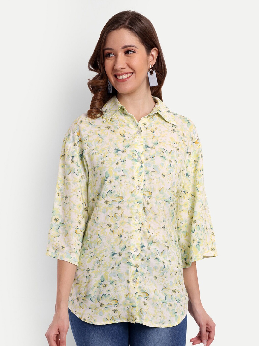 

Sttavoss Comfort Floral Printed Casual Shirt, Yellow
