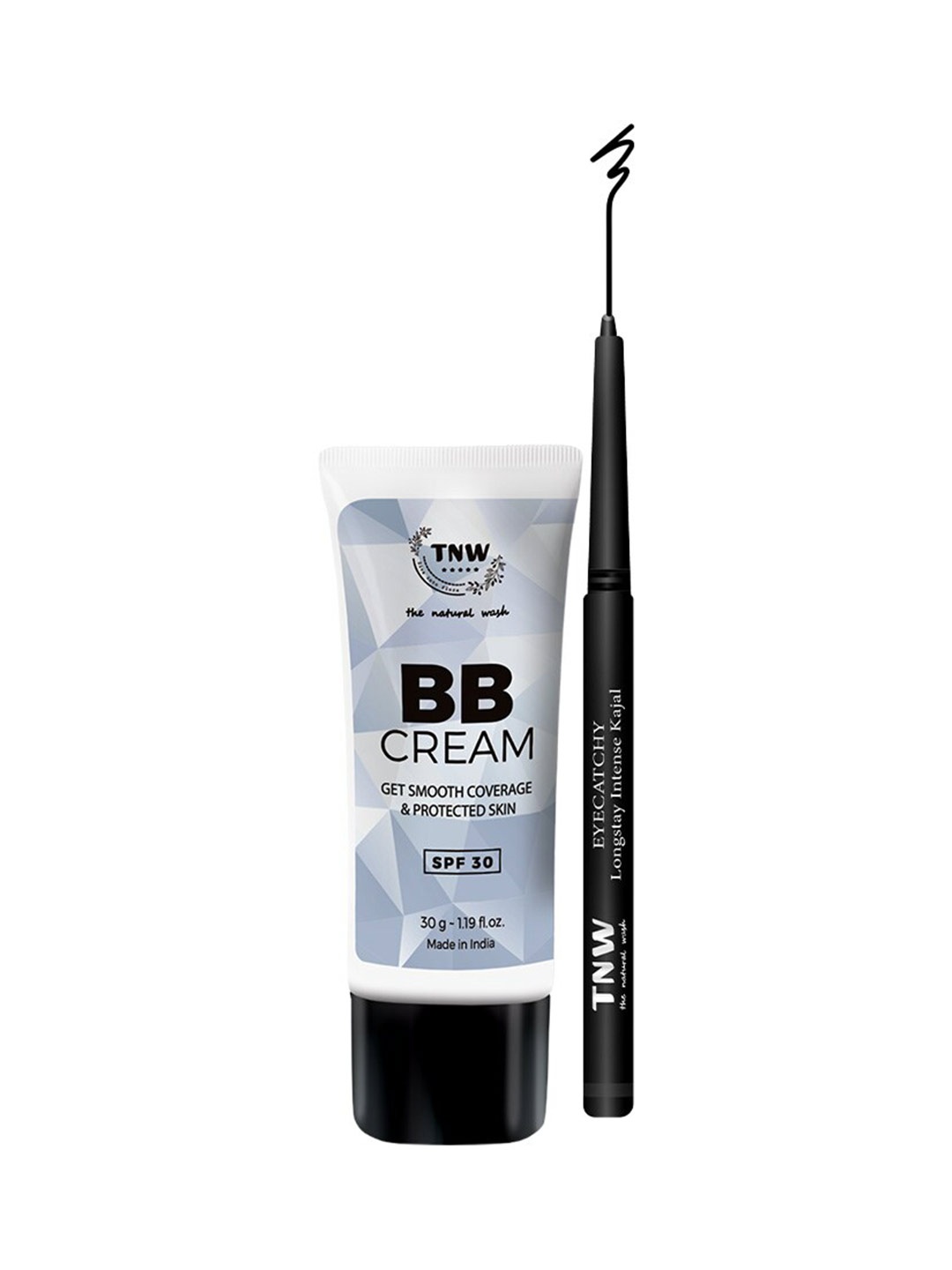 

TNW the natural wash BB Cream Light Shade & Eye catchy Longstay Intense Kajal, Black