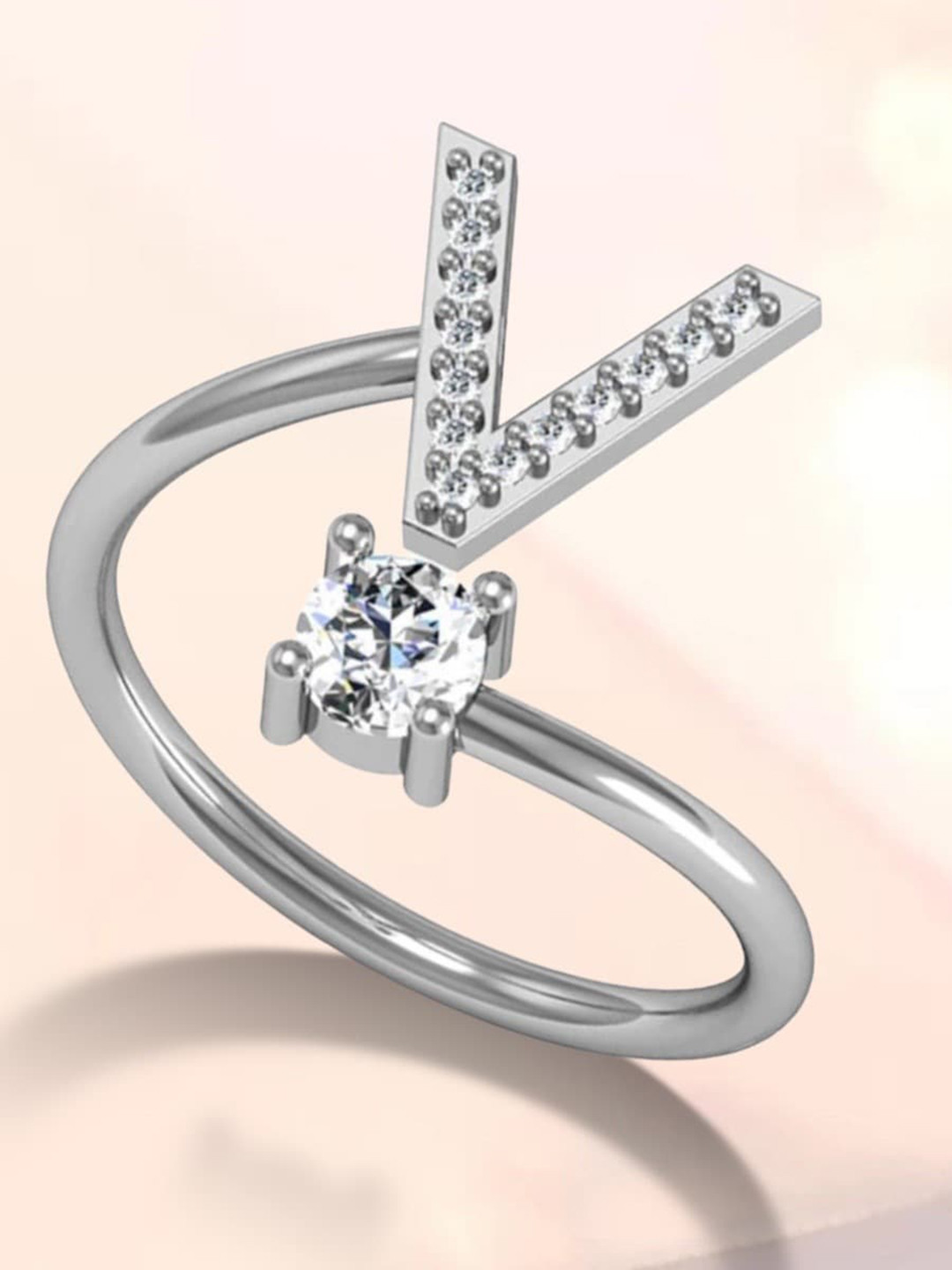 

MYKI Silver-Plated CZ-Studded Finger Ring
