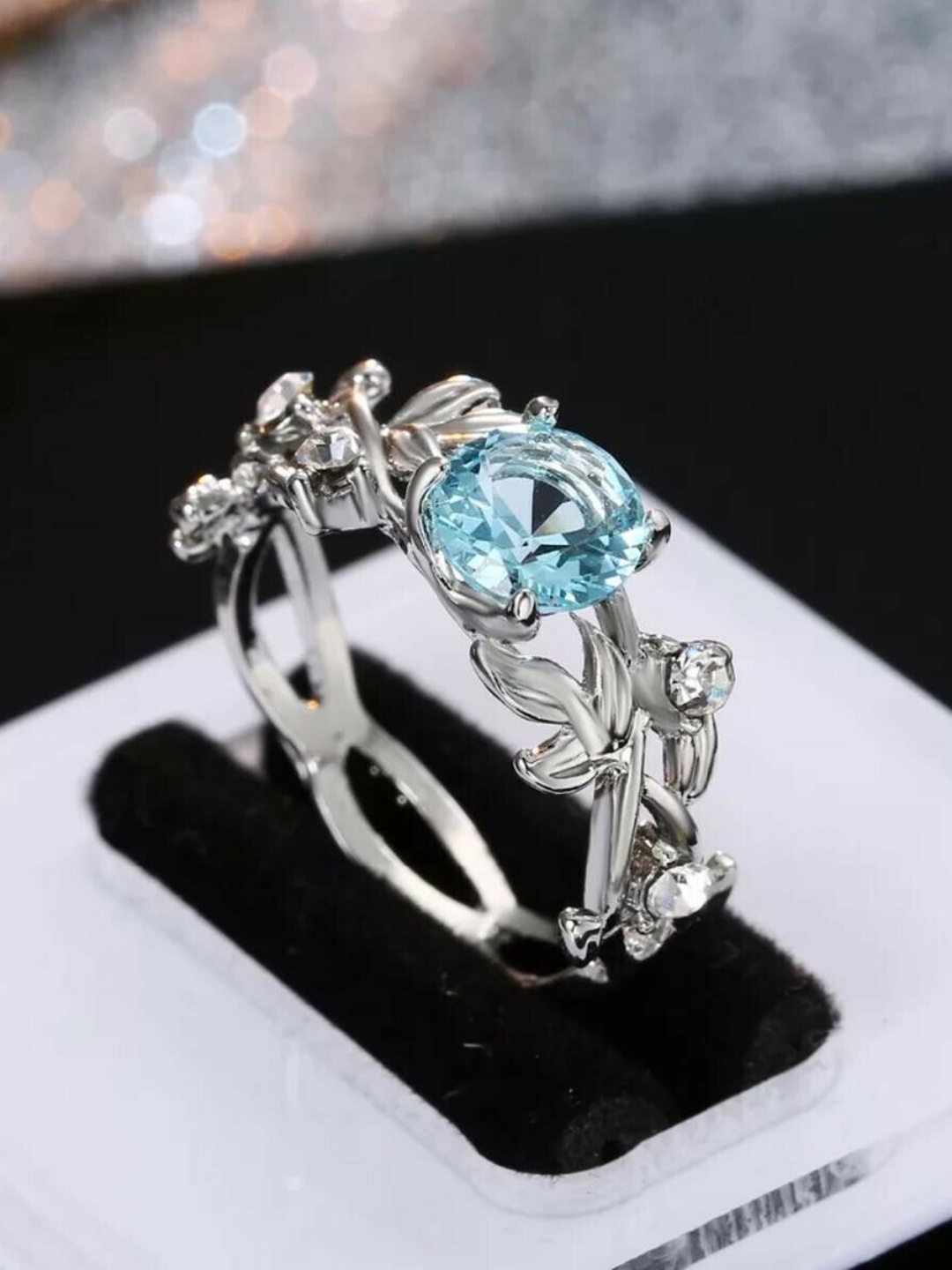 

MYKI Silver-Plated CZ-Studded Adjustable Finger Ring