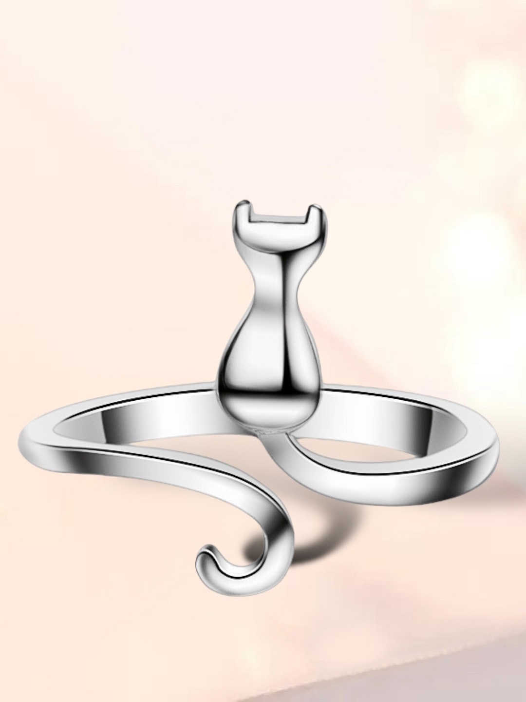 

MYKI 92.5 Sterling Silver Silver-Plated Adjustable Finger Ring