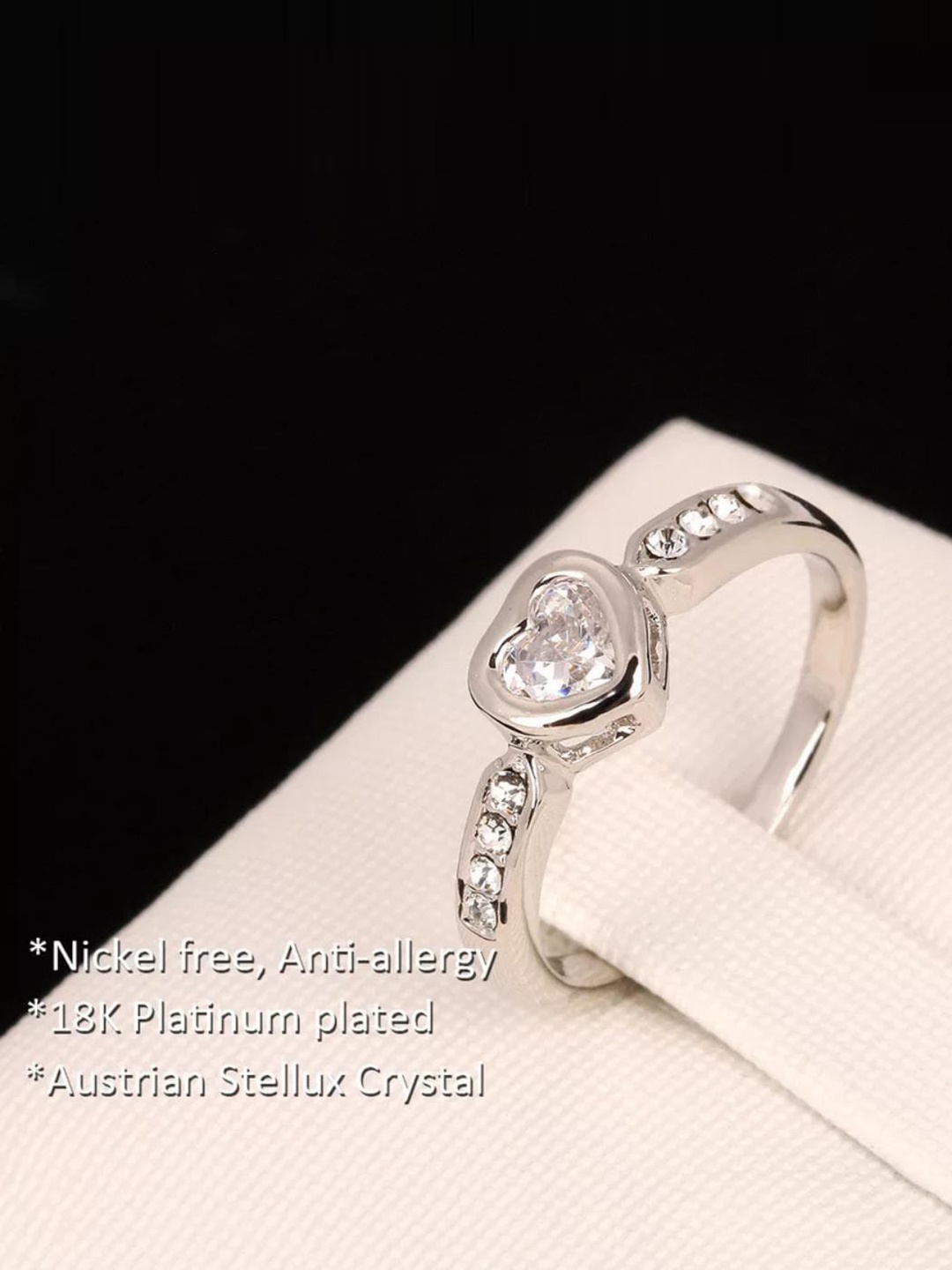 

MYKI Silver-Plated CZ-Studded Finger Ring