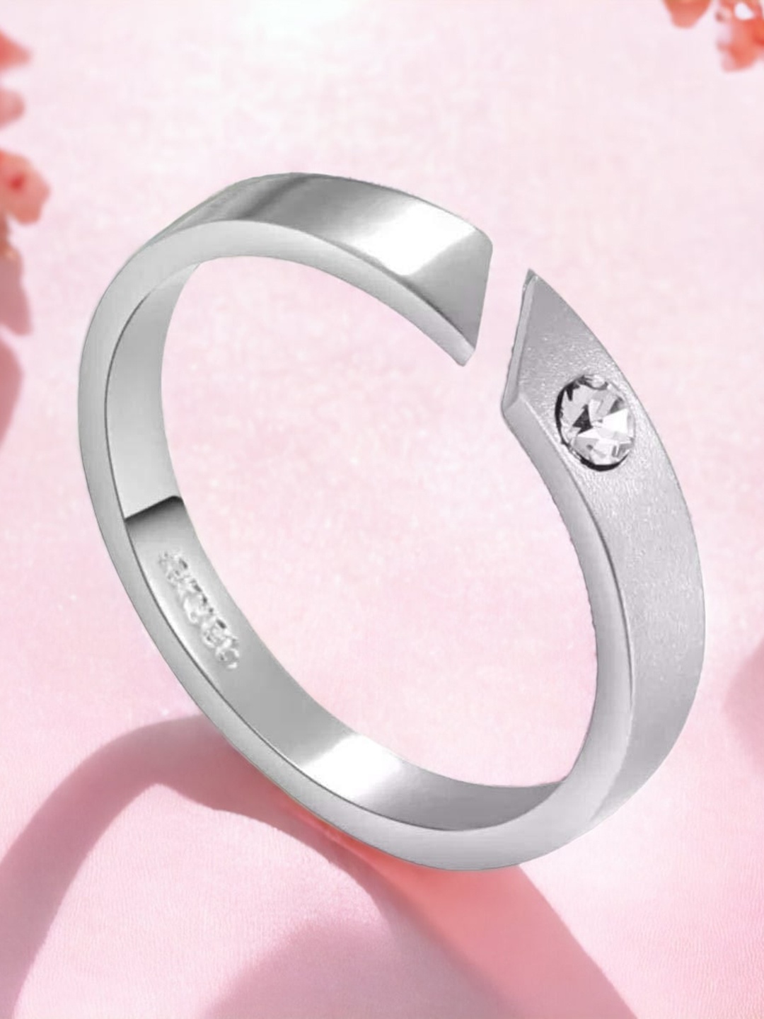 

MYKI Silver-Plated CZ-Studded Finger Ring