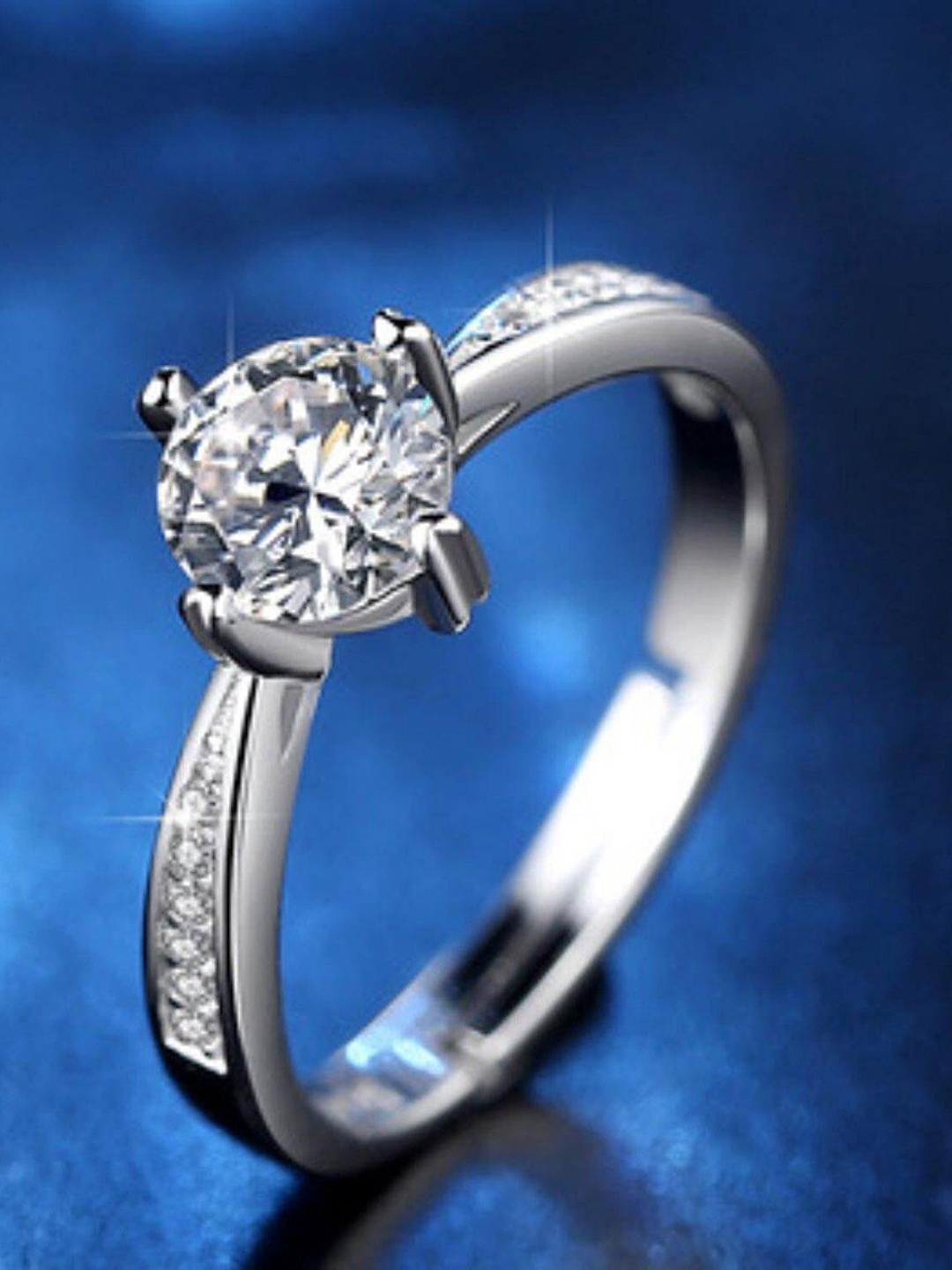 

MYKI Silver-Plated CZ-Studded Finger Ring