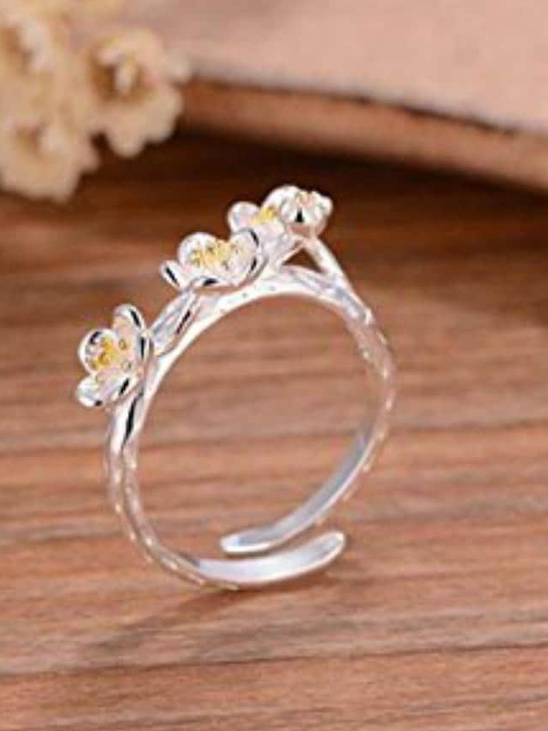 

MYKI Silver-Plated CZ-Studded Finger Ring