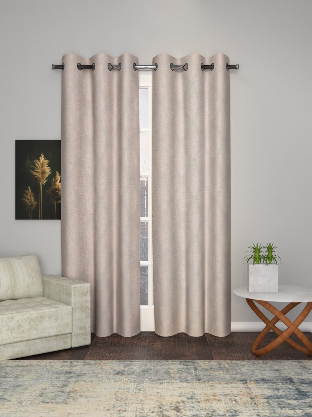

Soumya Beige Ethnic Motifs Room Darkening Cotton Door Curtain