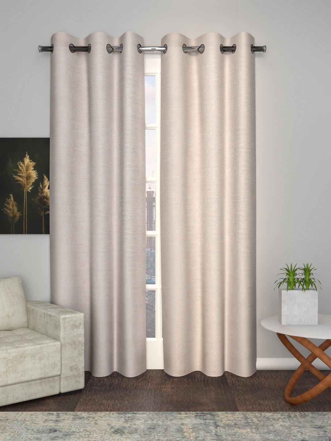 

Soumya Grey Abstract Room Darkening Door Curtain