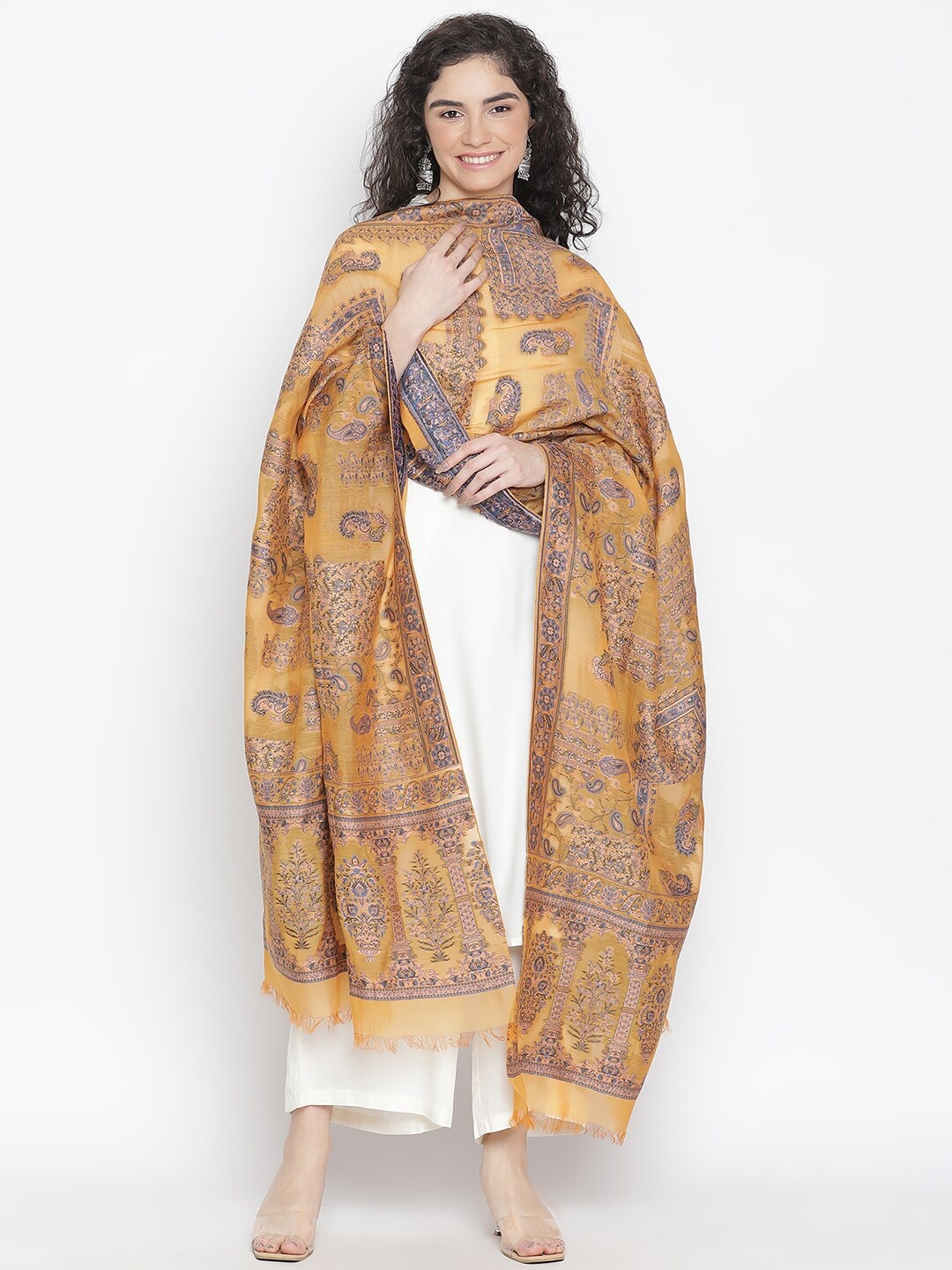 

SHINGORA Ethnic Motifs Woven Design Dupatta, Mustard