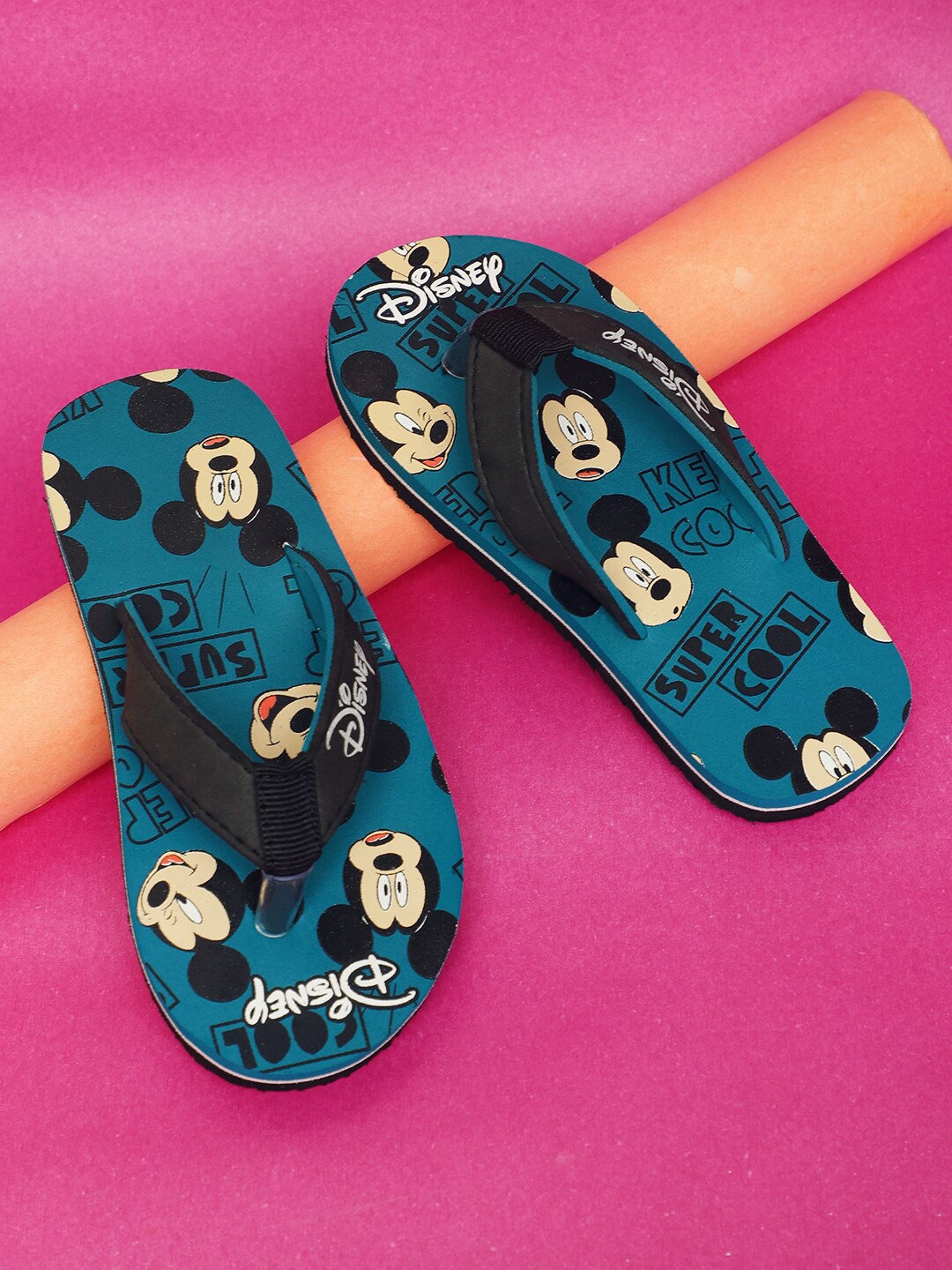 

Kids Ville Boys Mickey & Friends Waterproof Soft Strap Thong Flip Flops, Green